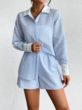 Load image into Gallery viewer, Texture Button Up Shirt and Shorts Set