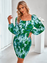 Load image into Gallery viewer, Floral Square Neck Smocked Mini Dress