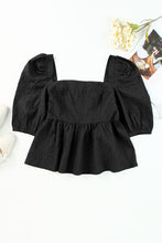 Load image into Gallery viewer, Square Neck Half Sleeve Peplum Blouse