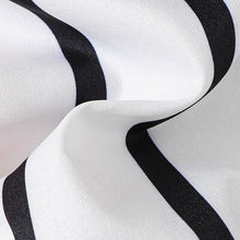 Load image into Gallery viewer, Striped Two-Tone Short Sleeve Tie Waist Romper