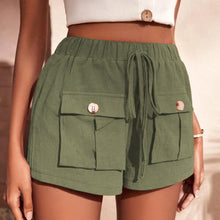 Load image into Gallery viewer, Tie Waist Cargo Shorts