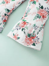 Load image into Gallery viewer, Girls Bow Detail Cami and Floral Flare Pants Set