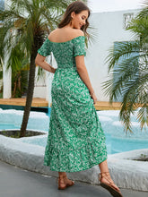 Load image into Gallery viewer, Floral Smocked Off-Shoulder Dress