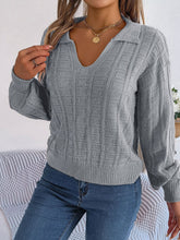 Load image into Gallery viewer, Johnny Collar Drop Shoulder Sweater