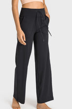 Load image into Gallery viewer, Drawstring Waist Wide Leg Sports Pants with Pockets