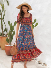 Load image into Gallery viewer, Floral Flounce Sleeve Midi Dress