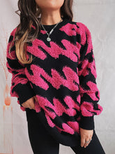 Load image into Gallery viewer, Ribbed Striped Dropped Shoulder Sweater