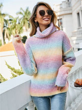 Load image into Gallery viewer, Contrast Turtleneck Dropped Shoulder Sweater