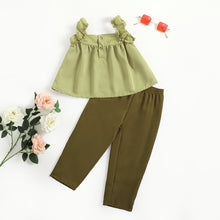 Load image into Gallery viewer, Baby Girl Ruffled Strap Tank and Pants Set