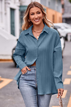 Load image into Gallery viewer, Slit Dropped Shoulder Longline Shirt