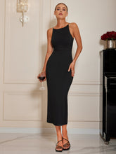 Load image into Gallery viewer, Round Neck Sleeveless Wrap Dress