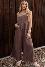 Load image into Gallery viewer, Texture Buttoned Wide Leg Overalls