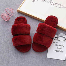Load image into Gallery viewer, Faux Fur Double Strap Slippers