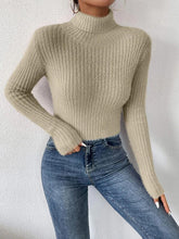 Load image into Gallery viewer, Ribbed Turtleneck Long Sleeve Sweater