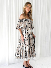 Load image into Gallery viewer, Printed Smocked Off-Shoulder Tiered Dress