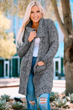Load image into Gallery viewer, Heathered Open Front Longline Cardigan with Pockets