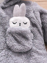 Load image into Gallery viewer, Baby Rabbit Decor Long Sleeve Hooded Snapped Jumpsuit