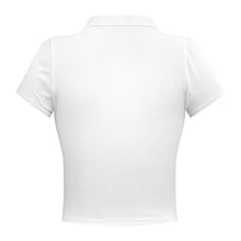 Load image into Gallery viewer, Buttoned Johnny Collar Short Sleeve Top