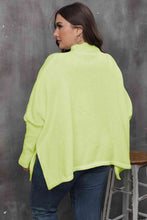 Load image into Gallery viewer, Mock Neck Raglan Sleeve Slit Sweater