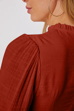 Load image into Gallery viewer, Frill Balloon Sleeve Ruffle Hem Mini Dress
