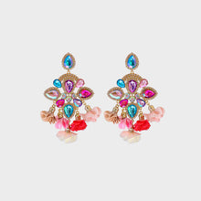 Load image into Gallery viewer, Flower Shape Rhinestone Alloy Dangle Earrings