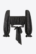 Load image into Gallery viewer, Printed Long Flounce Sleeve Cropped Blouse