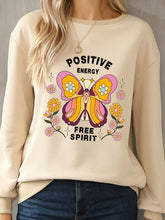 Load image into Gallery viewer, Butterfly Graphic Dropped Shoulder Sweatshirt