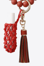 Load image into Gallery viewer, Evil Eye Beaded Keychain with Tassel