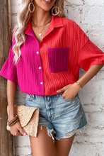 Load image into Gallery viewer, Two-Tone Button Front Dropped Shoulder Shirt