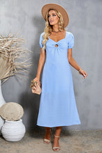 Load image into Gallery viewer, Short Puff Sleeve Sweetheart Neck Midi Dress