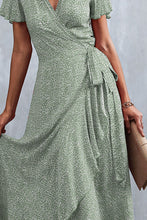 Load image into Gallery viewer, Floral Surplice Neck Tied Midi Dress