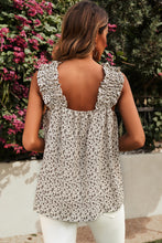 Load image into Gallery viewer, Ditsy Floral Ruffled Square Neck Sleeveless Tank