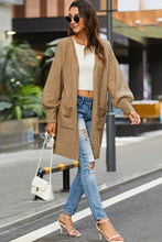 Load image into Gallery viewer, Drop Shoulder Ribbed Trim Open Front Cardigan