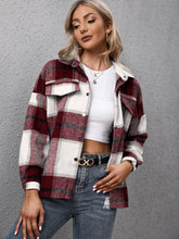 Load image into Gallery viewer, Plaid Long Sleeve Shirt Jacket