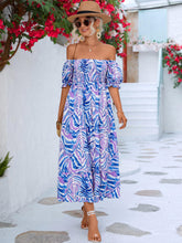 Load image into Gallery viewer, Floral Smocked Flounce Sleeve Midi Dress