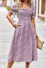 Load image into Gallery viewer, Floral Ruffled Square Neck Dress with Pockets