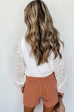 Load image into Gallery viewer, V-Neck Openwork Long Sleeve Blouse