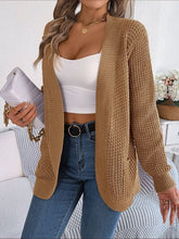 Load image into Gallery viewer, Open Front Long Sleeve Cardigan with Pockets