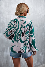 Load image into Gallery viewer, Printed Tie Neck Puff Sleeve Blouse