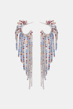 Load image into Gallery viewer, Fringed Rhinestone Zinc Alloy Dangle Earrings