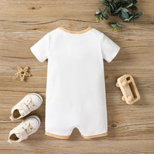 Load image into Gallery viewer, Baby Round Neck Buttoned Short Sleeve Jumpsuit