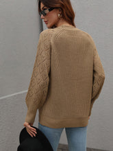 Load image into Gallery viewer, Rib-Knit Plunge Raglan Sleeve Cardigan