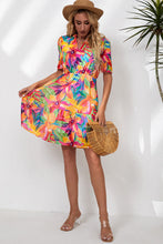 Load image into Gallery viewer, Floral Notched Neck Short Sleeve Dress