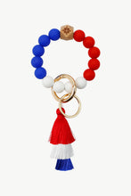 Load image into Gallery viewer, Contrast Tassel Bead Wristlet Key Chain