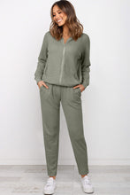 Load image into Gallery viewer, Zip-Up Long Sleeve Top and Pants Set