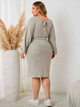 Load image into Gallery viewer, Plus Size Tie Waist Wrap Dress