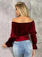 Load image into Gallery viewer, Off-Shoulder Flounce Sleeve Blouse
