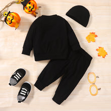 Load image into Gallery viewer, Kids Skeleton Pattern Round Neck Sweatshirt and Bone Pattern Pants Set