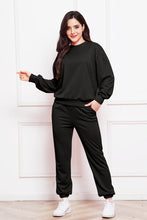 Load image into Gallery viewer, Round Neck Long Sleeve Sweatshirt and Pants Set