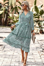 Load image into Gallery viewer, Leopard Surplice Tie Belt Slit Dress